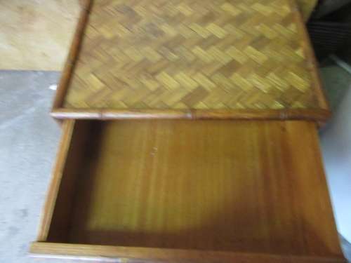 WOW - THIS IS DIFFERENT -  TWO PEDESTALS AND TWO HEADBOARDS - WEAVED WITH GORGEOUS CANE BID PER ITEM