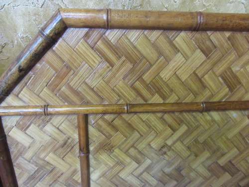 WOW - THIS IS DIFFERENT -  TWO PEDESTALS AND TWO HEADBOARDS - WEAVED WITH GORGEOUS CANE BID PER ITEM
