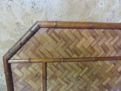 WOW - THIS IS DIFFERENT -  TWO PEDESTALS AND TWO HEADBOARDS - WEAVED WITH GORGEOUS CANE BID PER ITEM