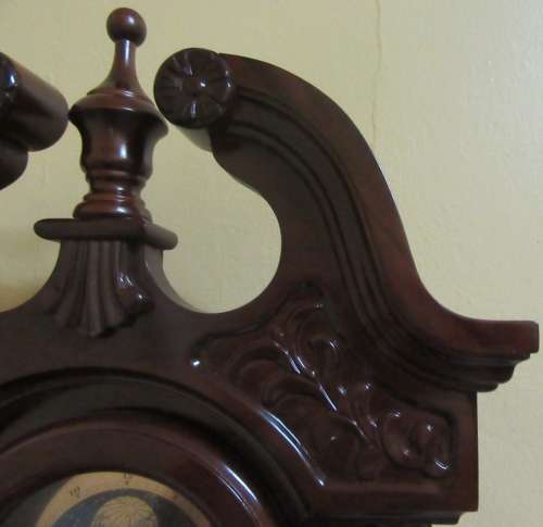 AN EXQUISITE FARAH 31 DAY WALL CLOCKS WITH THE MOST BEAUTIFUL CASE CHIME ON HOUR AND ON HALF HOUR