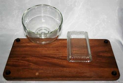 Simply beautiful cheese serving platter by Good Wood. A solid wood cheese board has a natural teak