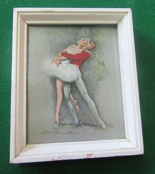 WOW A REALY STUNNING FRAMED VINTAGE PRINT OF A BALLET