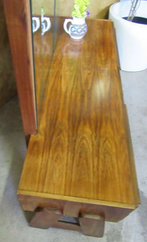 A MARVELOUS RETRO VINTAGE DRESSING TABLE WITH 5 DRAWERS TURN IN MIRRORS INCLUDING A STOEL - RETRO