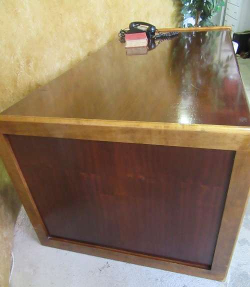 A LARGE EXECUTIVE DESK - WITH SIX DRAWERS - WILL BE FANTASTIC TO WORK AT THIS DESK -