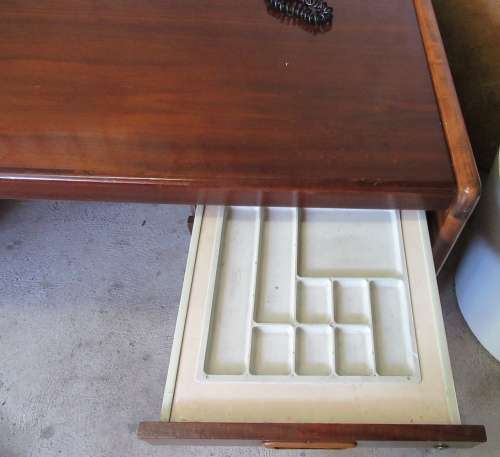A LARGE EXECUTIVE DESK - WITH SIX DRAWERS - WILL BE FANTASTIC TO WORK AT THIS DESK -