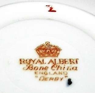 Two Royal Albert Crown China tea saucers Stylish Blue and orange border in the Imari style. Pattern