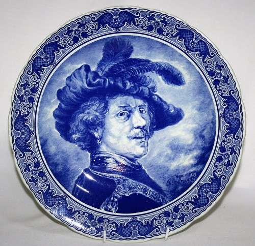WOW A gorgeous Collectable Rembrandt by Boch - Vintage Blue Delft Decorative Plate La Souviere