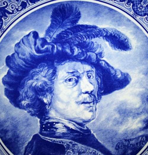 WOW A gorgeous Collectable Rembrandt by Boch - Vintage Blue Delft Decorative Plate La Souviere