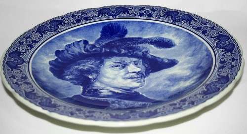 WOW A gorgeous Collectable Rembrandt by Boch - Vintage Blue Delft Decorative Plate La Souviere