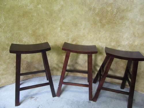 THREE BEAUTIFULLY DESIGNED BAR CHAIRS - STUNNING SHAPE BID PER EACH