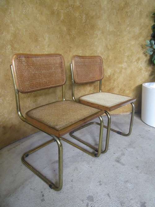 TWO GORGEOUS VINTAGE CHAIRS WITH CANE BACK AND SEATS - CANE IN GOOD CONDITION BID PER EACH
