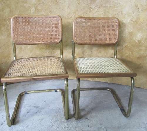 TWO GORGEOUS VINTAGE CHAIRS WITH CANE BACK AND SEATS - CANE IN GOOD CONDITION BID PER EACH