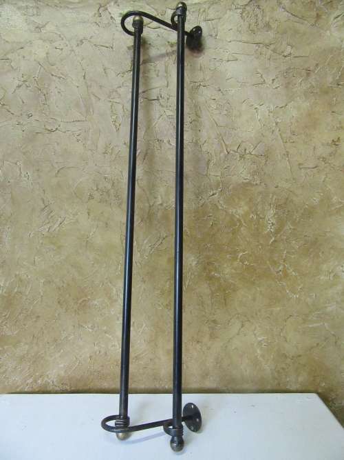 TWO GORGEOUS ROT IRON WITH GOLD DETAIL TOWL RAILS