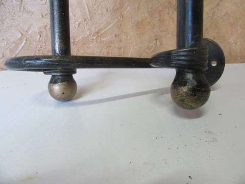 TWO GORGEOUS ROT IRON WITH GOLD DETAIL TOWL RAILS