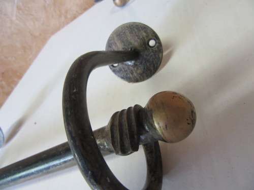 TWO GORGEOUS ROT IRON WITH GOLD DETAIL TOWL RAILS