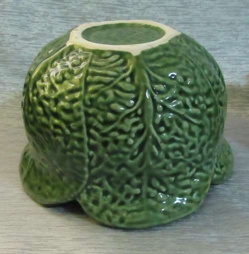 A fantastic Retro Portuguese Majolica Cabbage-Leaf Large Serving Bowl,