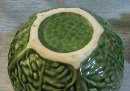 A fantastic Retro Portuguese Majolica Cabbage-Leaf Large Serving Bowl,