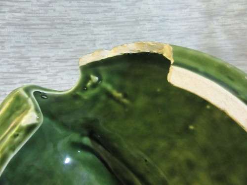 A fantastic Retro Portuguese Majolica Cabbage-Leaf Large Serving Bowl,