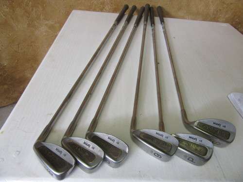 SIX GOLF CLUBS FOR BAR DECOR OR FOR THE KIDS TO PLAY WITH BID PER EACH