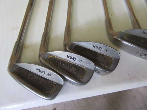 SIX GOLF CLUBS FOR BAR DECOR OR FOR THE KIDS TO PLAY WITH BID PER EACH