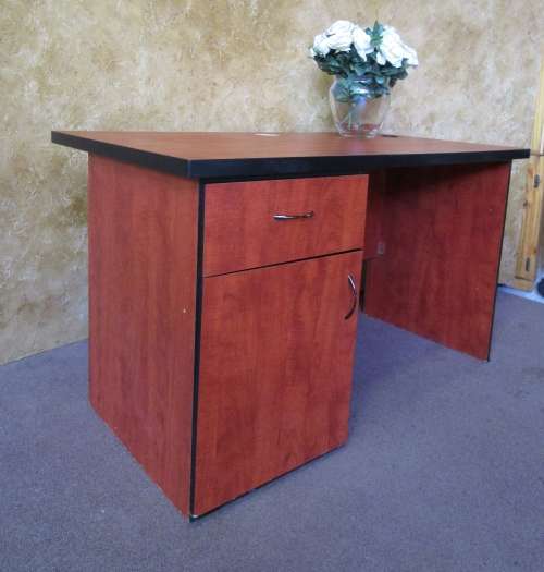 A VERY PRACTICAL AND USEABLE CHERRY WOOD FINISHED DESK - PAINT IT IN YOUR FAVORITE COLOR