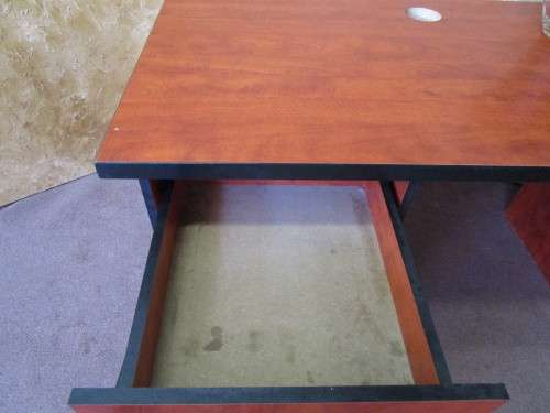 A VERY PRACTICAL AND USEABLE CHERRY WOOD FINISHED DESK - PAINT IT IN YOUR FAVORITE COLOR