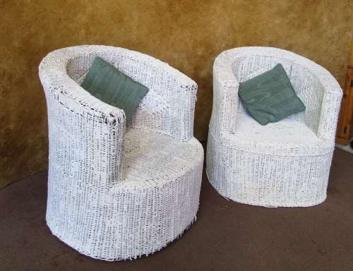 TWO AMAZING VINTAGE SHABBY CHIC CUB CHAIRS - STRONG - PERFECT FOR GARDEN AND PATIO - BID PER EACH