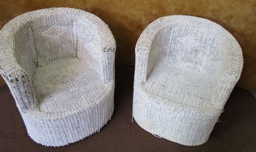 TWO AMAZING VINTAGE SHABBY CHIC CUB CHAIRS - STRONG - PERFECT FOR GARDEN AND PATIO - BID PER EACH