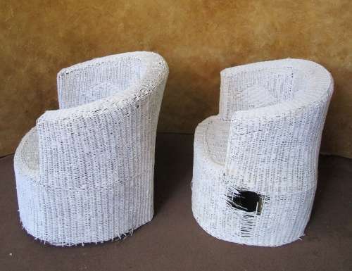 TWO AMAZING VINTAGE SHABBY CHIC CUB CHAIRS - STRONG - PERFECT FOR GARDEN AND PATIO - BID PER EACH