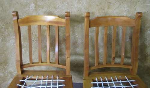 TWO GORGEOUS COTTAGE STYLE SOLLID WOOD RIEMPIE CHAIRS  BID PER EACH