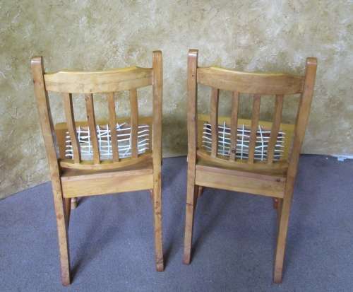 TWO GORGEOUS COTTAGE STYLE SOLLID WOOD RIEMPIE CHAIRS  BID PER EACH
