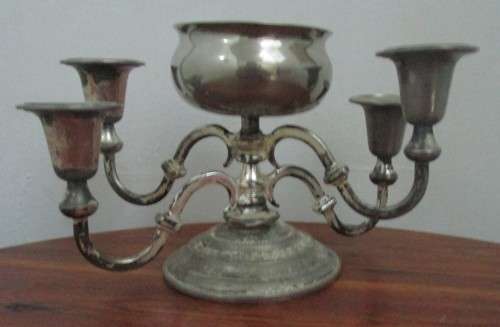 So Different - Beautifully elegant, high quality vintage silver plate four armed candelabra