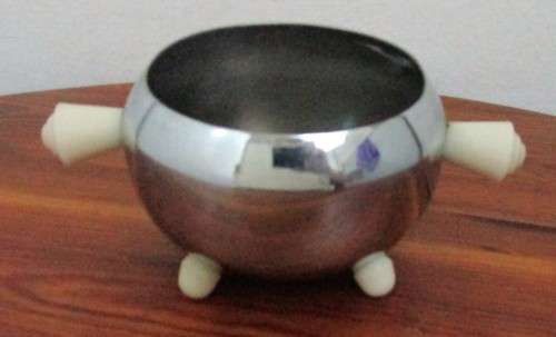1950s Vintage Ever hot Teapot, Sugar Bowl Chrome plated, insulated, earthenware