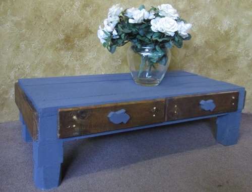 A LOVELY COFFEE TABLE WITH TWO DRAWERS  - PERFECT FOR THAT SPECIAL CORNER IN THE GARDEN