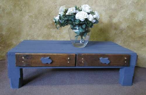 A LOVELY COFFEE TABLE WITH TWO DRAWERS  - PERFECT FOR THAT SPECIAL CORNER IN THE GARDEN
