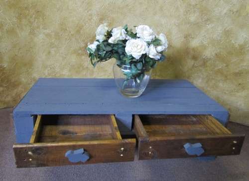 A LOVELY COFFEE TABLE WITH TWO DRAWERS  - PERFECT FOR THAT SPECIAL CORNER IN THE GARDEN