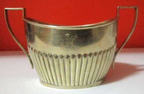 A MARVELOUS - Sheffield Style Milk Sugar Bowl that really speaks to the art deco style.
