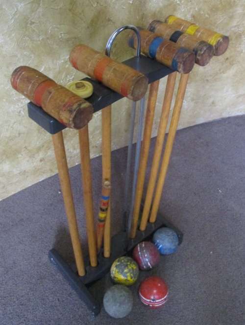 1950s Croquet Set. This set is for six players or less.