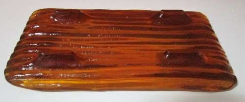 A ELEGANT ORANGE/BROWN GLASS THICK GLASS CHEASE PLATTER