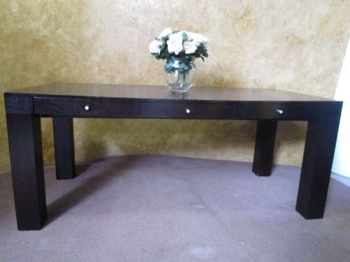 A FANTASTIC LARGE DINING ROOM TABLE WITH THREE DRAWERS THAT CAN BE USED AS A DESK TWO STUNNING TABLE