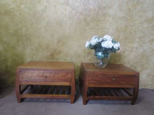 TWO STYLISH BEDSIDE CABINETS OR SIDE TABELS WITH A DRAWER A MARVELOUS DESIGN -BID PER EACH