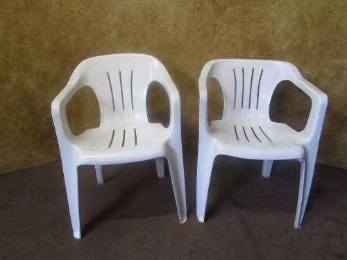 TWO OUT DOOR CHAIRS ALWAYS HANDY TO HAVE EXTRA CHAIRS FOR THE GARDEN & PATIO - BID EACH