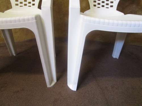 TWO OUT DOOR CHAIRS ALWAYS HANDY TO HAVE EXTRA CHAIRS FOR THE GARDEN & PATIO - BID EACH