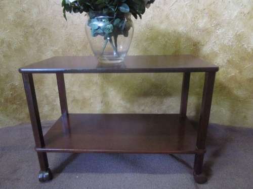 A STYLISH VINTAGE SERVING TROLLEY ON CASTERS BEAUTIFUL PIECE