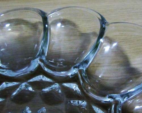A MARVELOUS Clear Glass Egg Plate & Egg Platter for Deviled Egg stunning glass