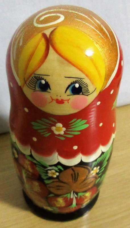 A Matryoshka is a traditional Russian doll made of wood and painted with colourful ornaments. This d