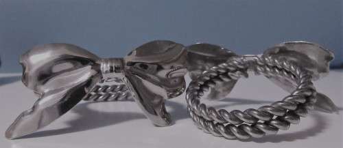 10 Stylish Silver Plated Bow Napkin Holders - Bid per Each