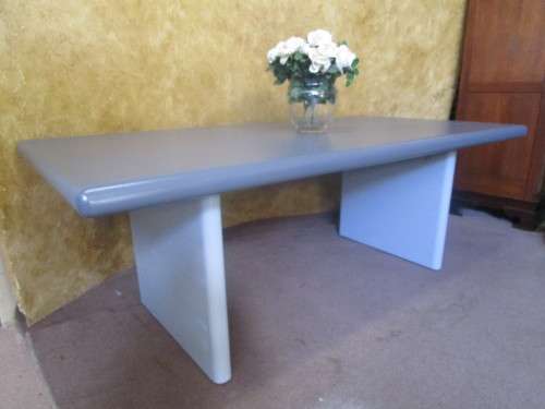 A VERY LARGE 8 SEATER CHALK PAINTED ENTERTAINMENT TABLE SURE IT WILL MAKE A STATEMENT
