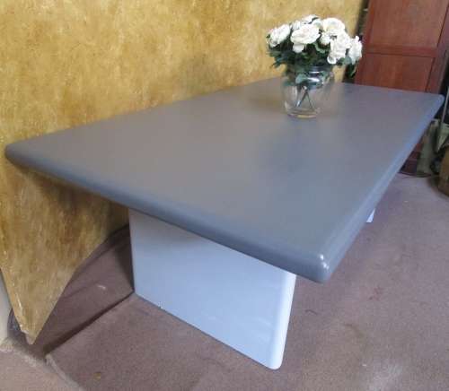 A VERY LARGE 8 SEATER CHALK PAINTED ENTERTAINMENT TABLE SURE IT WILL MAKE A STATEMENT
