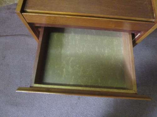 A DELIGHTFUL SET OF DRAWERS ON CASTERS WILL BE FANTASTIC AS A SIDE TABLE TO PUT ALL YOUR CD'S
